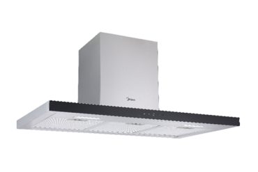 Midea-mh90i4300x-cyp island hood 90 cm, stainless steel with black panel 640m3h