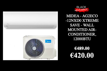 Midea - ag2eco -12nxd0 xtreme save - wall mounted air-conditioner, 12000btu