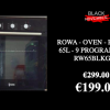 ROWA - OVEN - BLACK - 65L - 9 PROGRAMMES - RW65BLKGLS