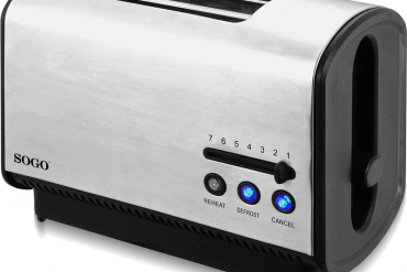 Sogo toaster inox-2 wide slots- 850w -ss-5385