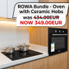 Rowa Bundle - RW65BLKGLS Oven – Black, 65L, 9 Programmes with Hobs 4 zones rw 604 std vtr blk